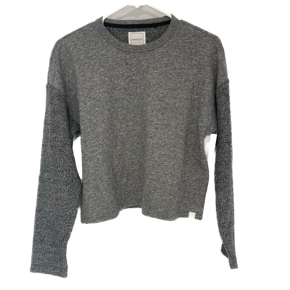 NEW Jason Scott heather grey drop arm sweatshirt size S small